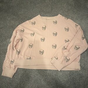 Z Supply Pink Skull Print Top